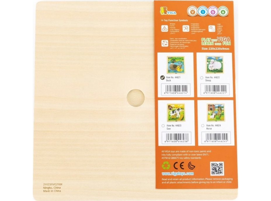 VIGA Drevené puzzle Kačičky, 9 dielikov