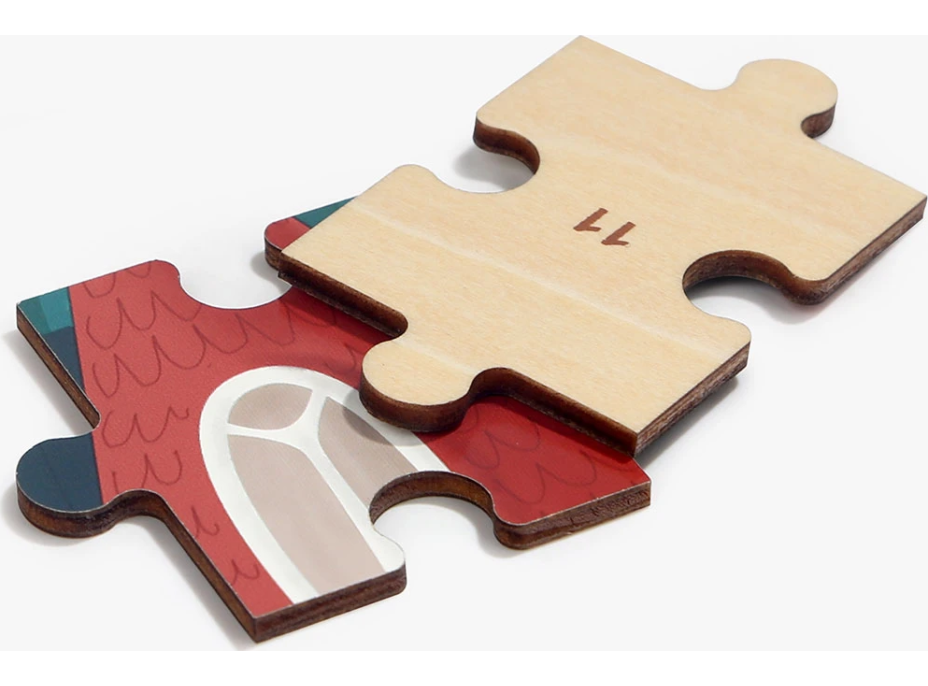 TOP BRIGHT Drevené puzzle s hračkou: Hasičské auto 24 dielikov