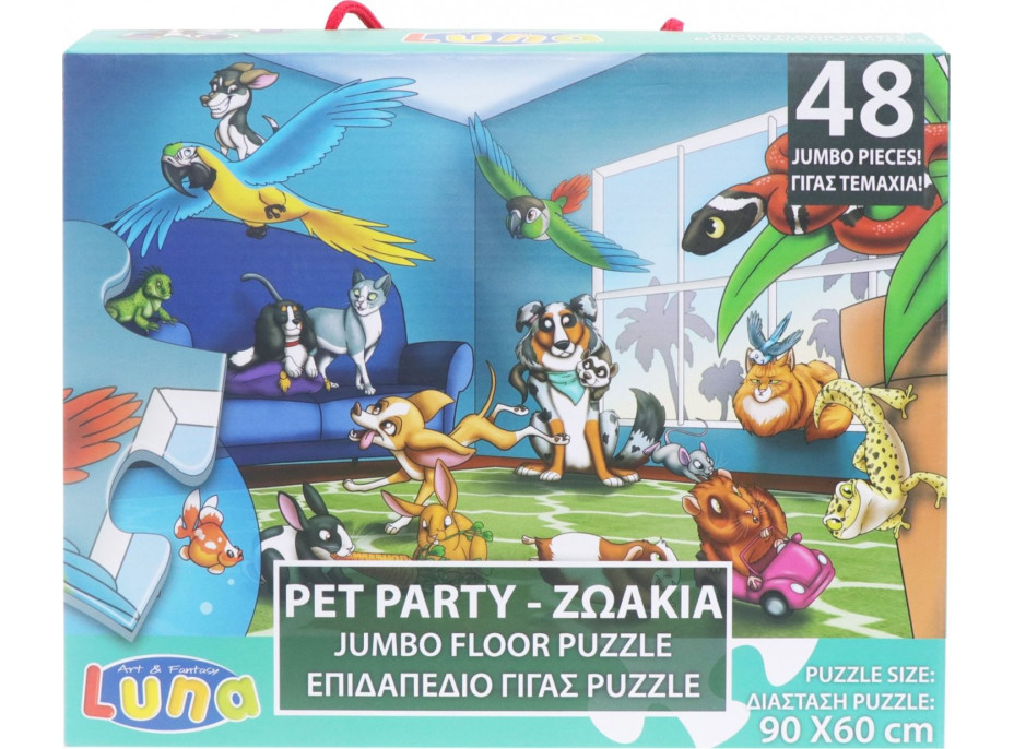 LUNA Podlahové puzzle Domáci miláčikovia 48 dielikov