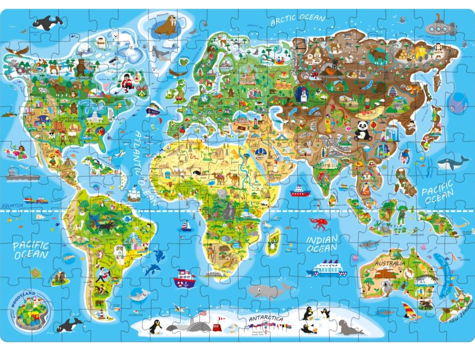 POPULAR Puzzle Mapa sveta v angličtine 160 dielikov