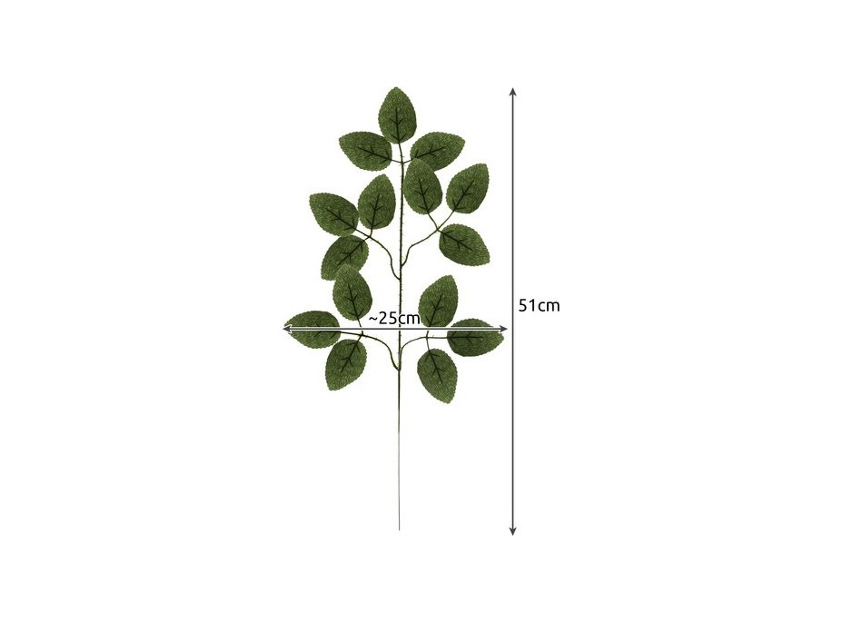 Umelé dekoračné listy 47 cm - súprava 12 ks