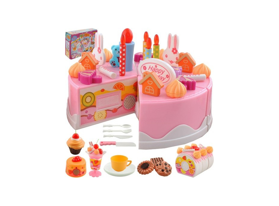 Narodeninová torta - 75 prvkov - ružová
