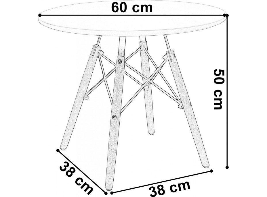 Konferenčný stolík Massimo 60 cm - biely