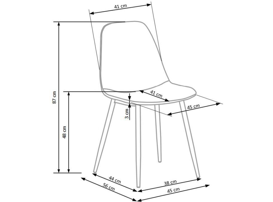 Jedálenská stolička VISLA - šedá