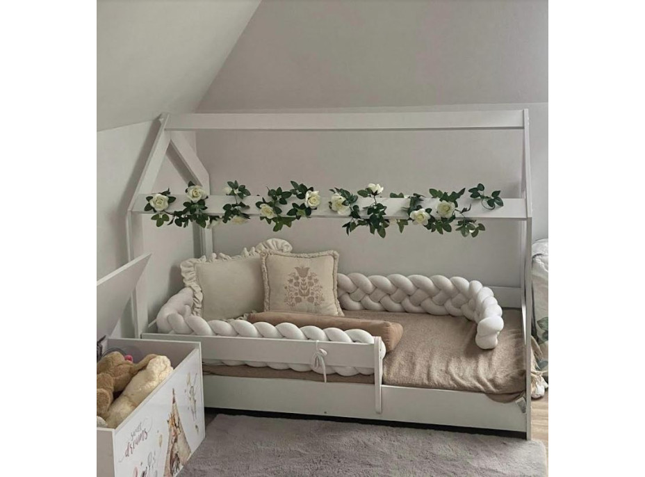 Detská domčeková posteľ so šuplíkom LITTLE HOUSE - biela - 180x80 cm