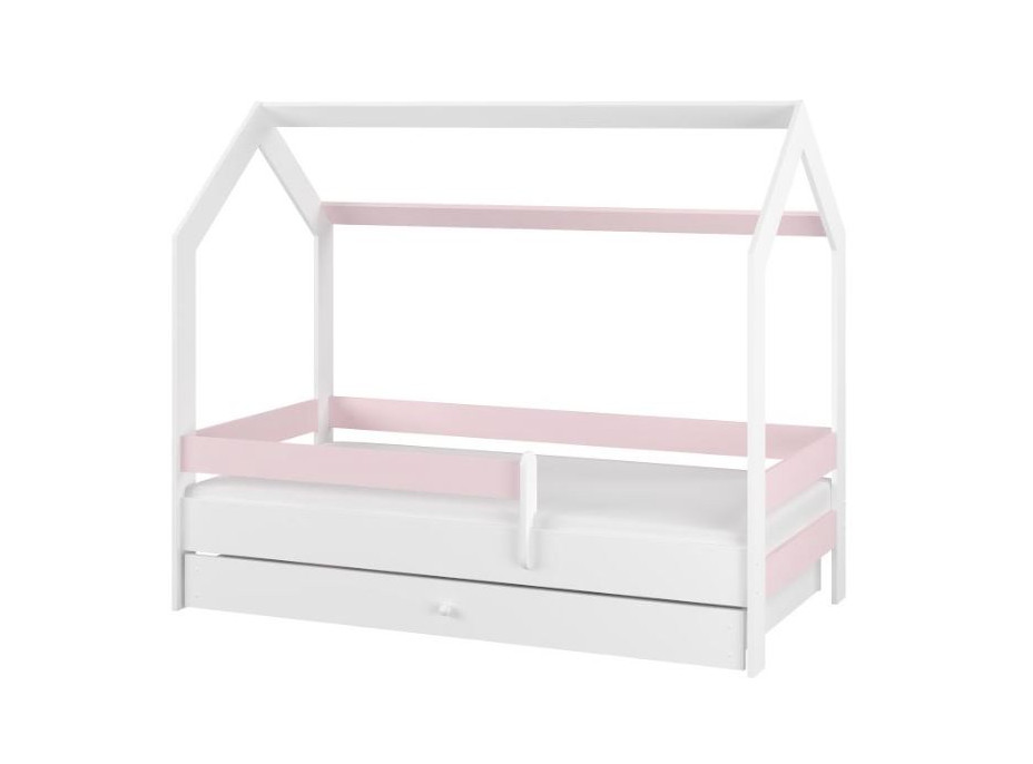 Detská domčeková posteľ so šuplíkom LITTLE HOUSE - ružová - 180x80 cm
