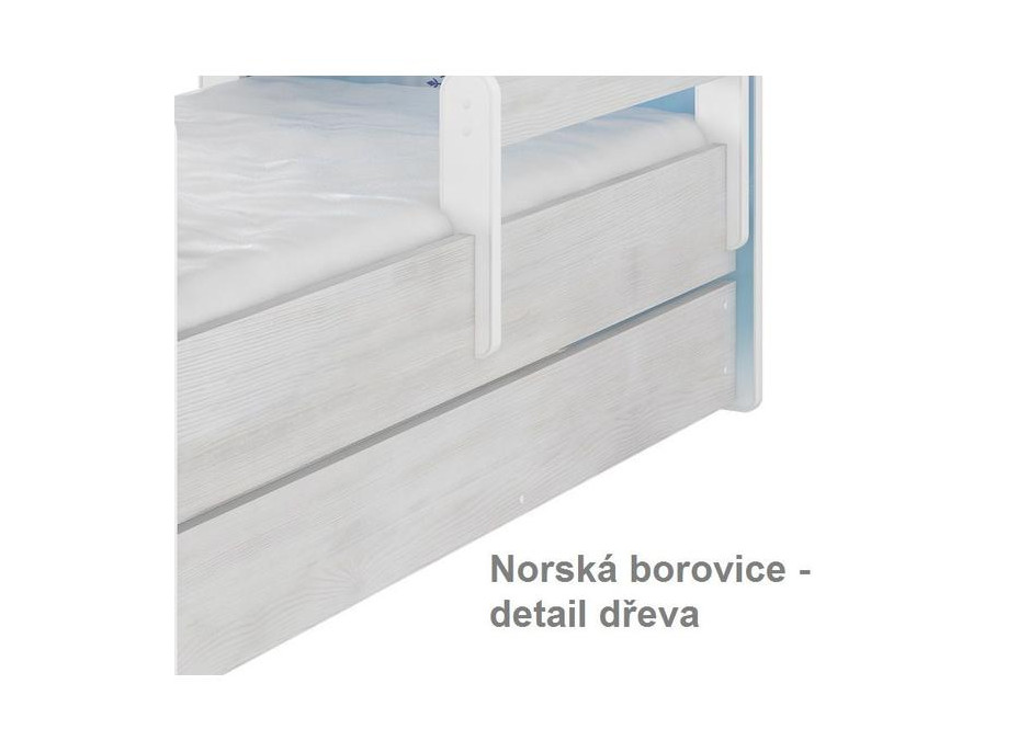 Detská posteľ OSKAR so šuplíkom - SKATE- 180x80 cm - nórska borovica