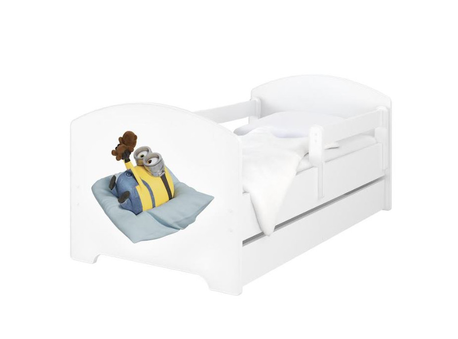 Detská posteľ OSKAR - 160x80 cm - Mimoni - Mimoň s medvedíkom