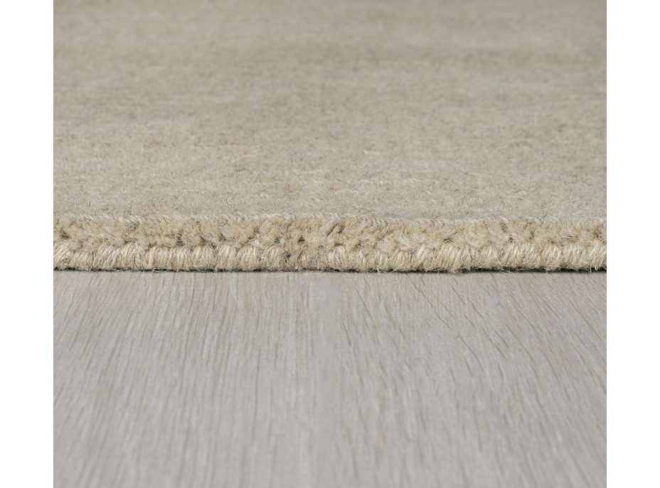 Kusový ručně tkaný koberec Tuscany Textured Wool Border Natural