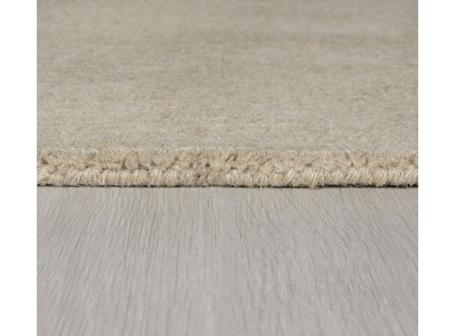 Kusový ručne tkaný koberec Tuscany Textured Wool Border Natural