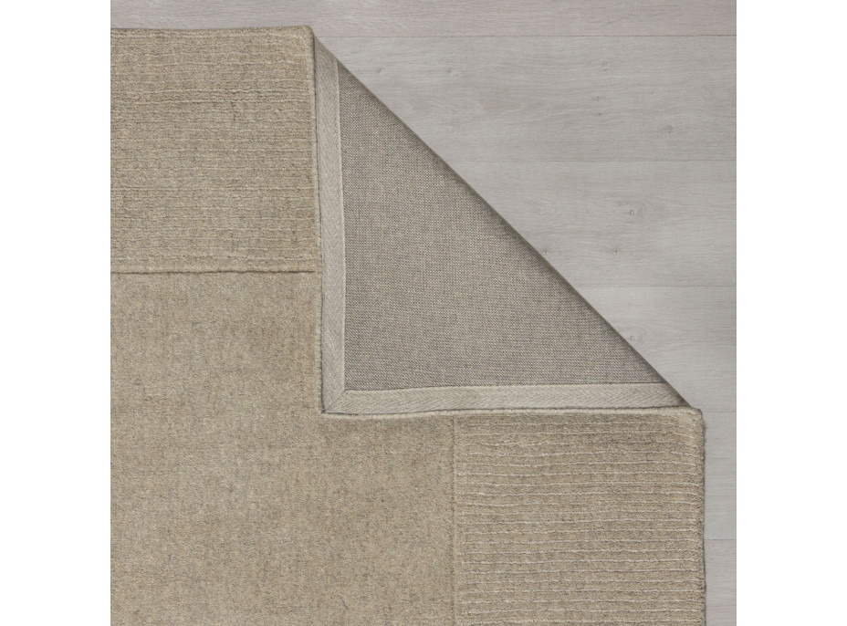Kusový ručne tkaný koberec Tuscany Textured Wool Border Natural