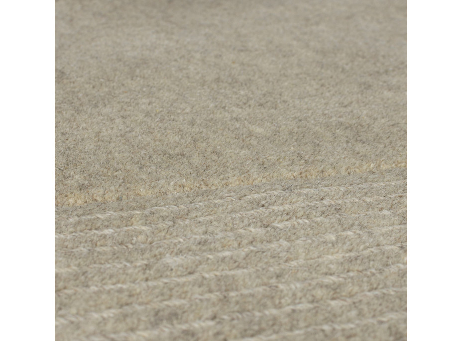 Kusový ručne tkaný koberec Tuscany Textured Wool Border Natural