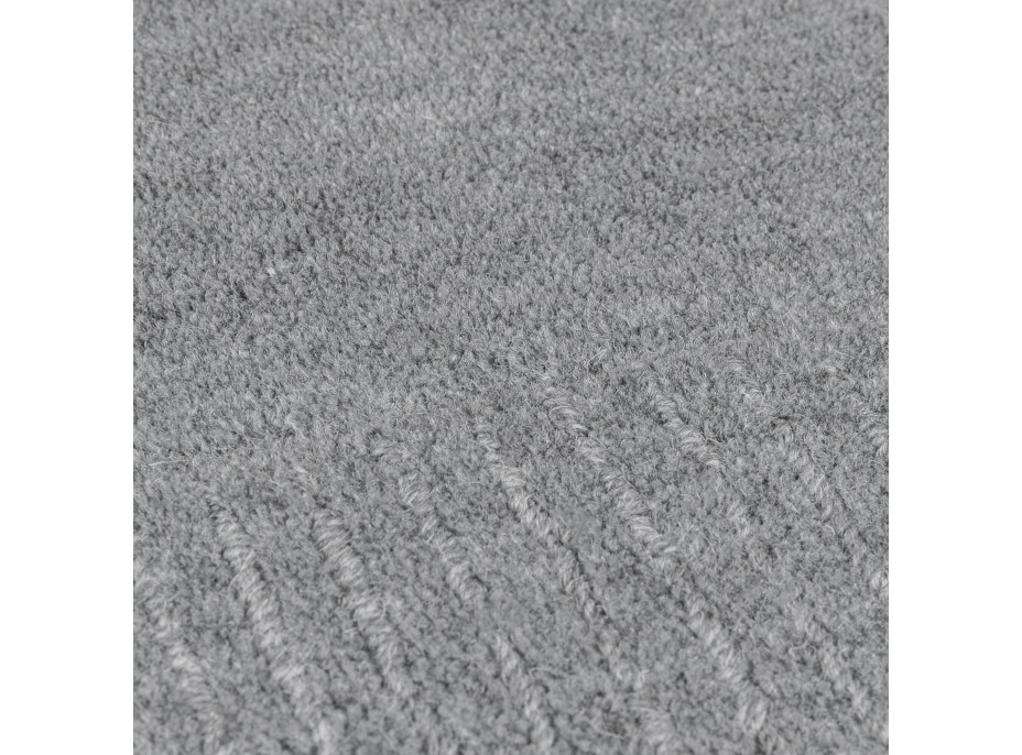 Kusový ručne tkaný koberec Tuscany Textured Wool Border Grey Marl