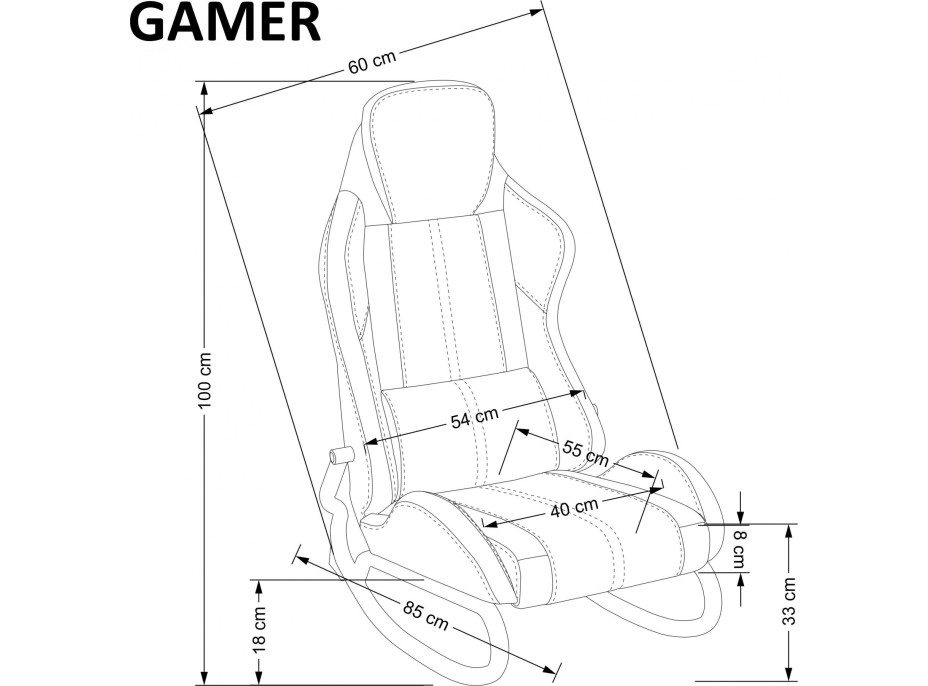 Hojdacia herná stolička GAMER - čierna / červená