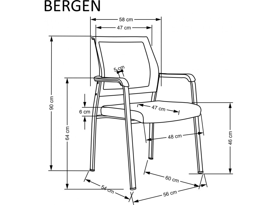 Kancelárska stolička BERGEN - čierna