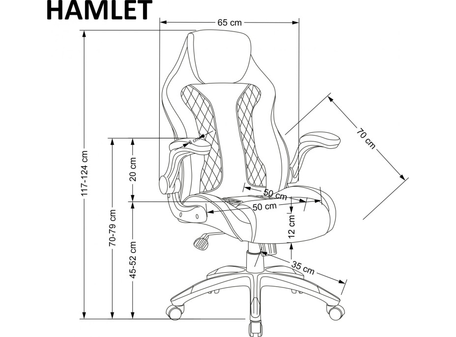 Kancelárska stolička HAMLET - čierna/sivá