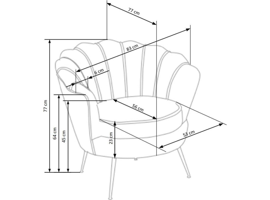 Kreslo AMORTO - čalúnené - horčicové/čierne