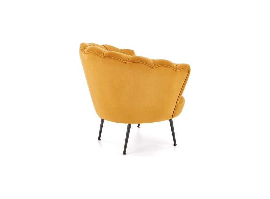 Kreslo AMORTO - čalúnené - horčicové/čierne