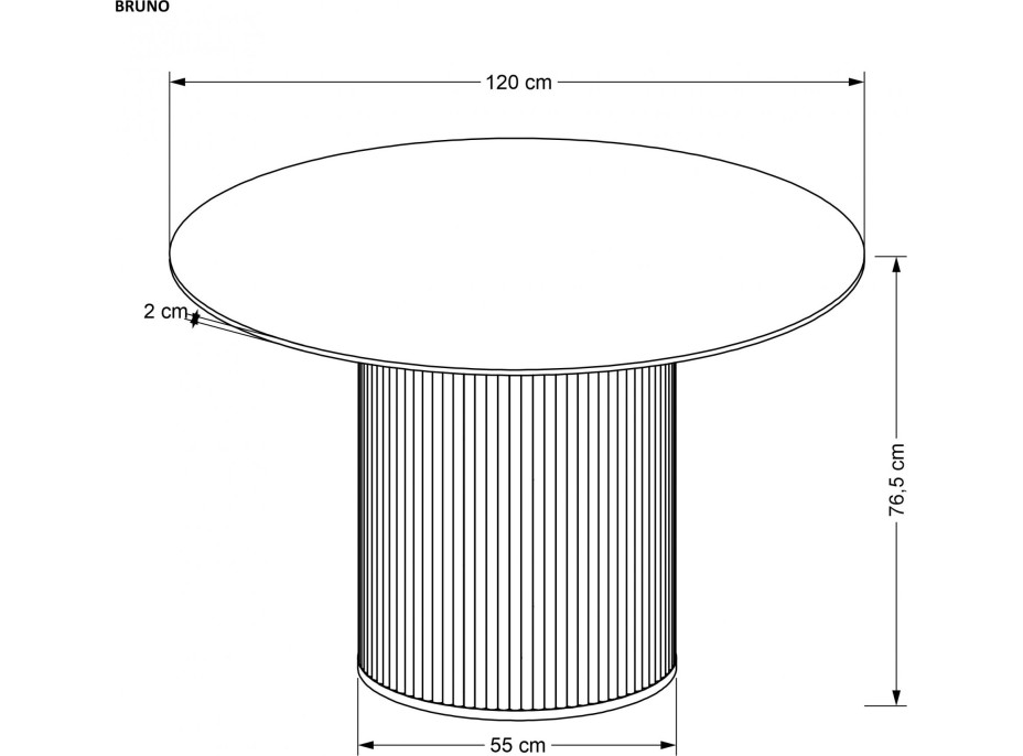 Okrúhly jedálenský stôl BRUNO - 120x76 cm - biely mramor/orech