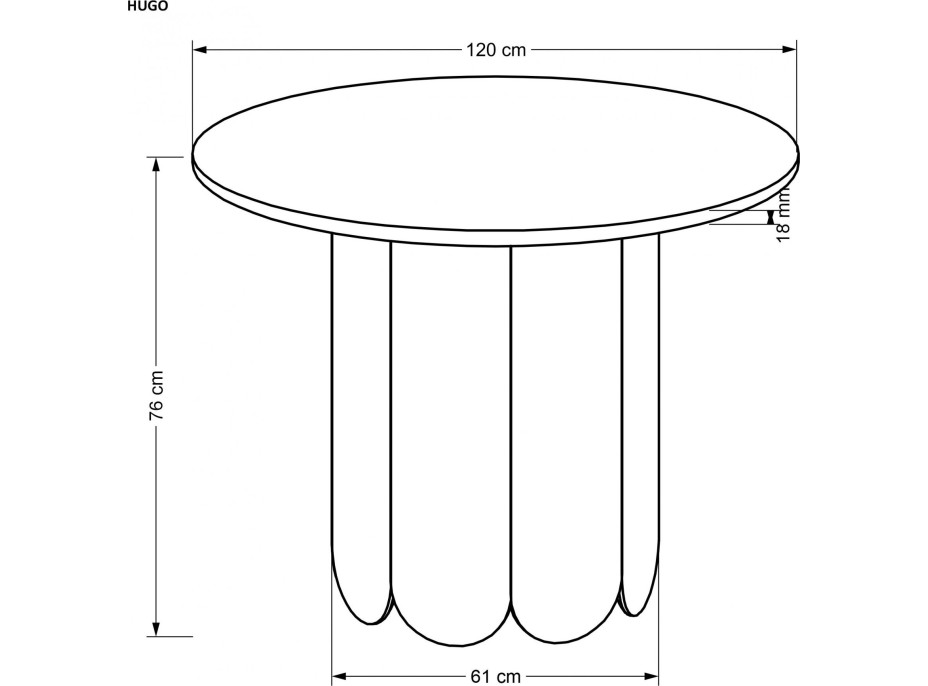 Okrúhly jedálenský stôl HUGO - 120x75 cm - prírodný dub
