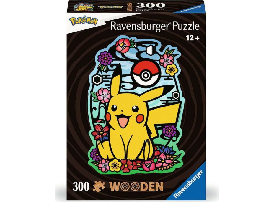 RAVENSBURGER Drevené obrysové puzzle Pikachu 300 dielikov