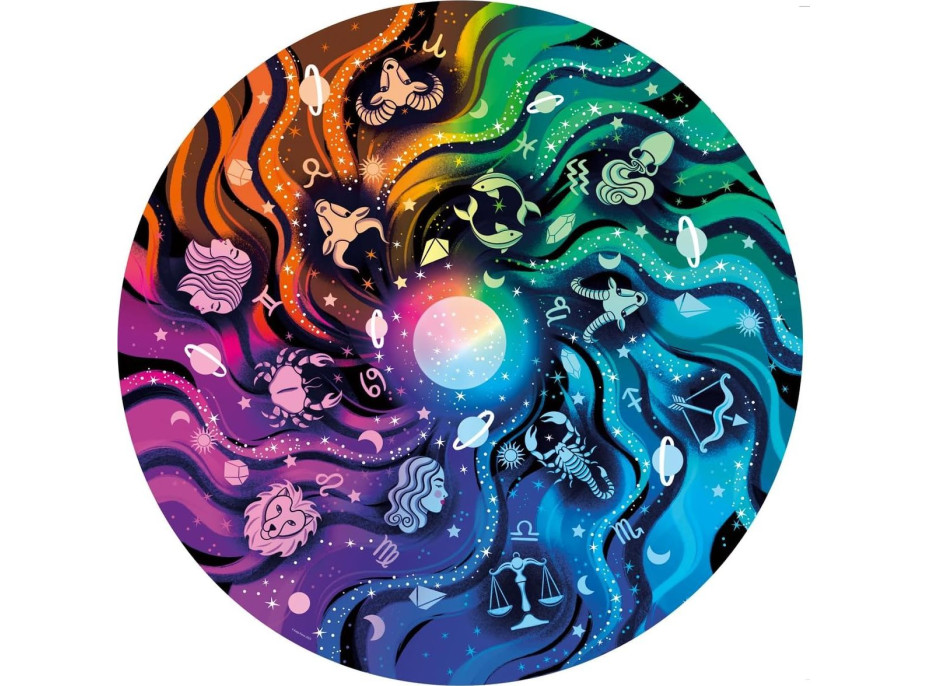 RAVENSBURGER Okrúhle puzzle Kruh farieb: Astrológia 500 dielikov
