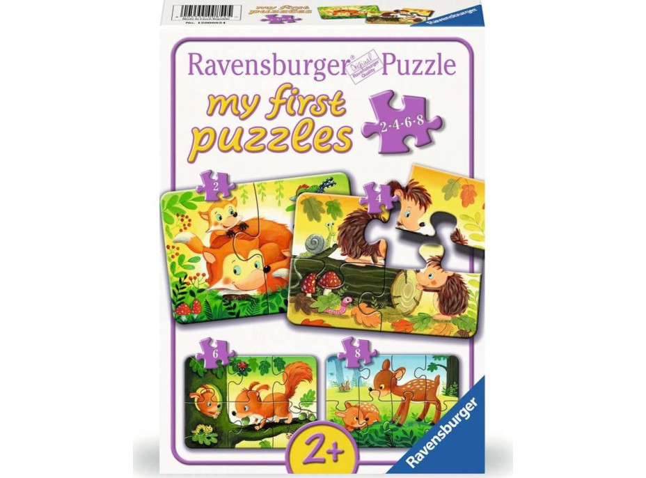 RAVENSBURGER Moje prvé puzzle Lesné zvieratká 4v1 (2,4,6,8 dielikov)