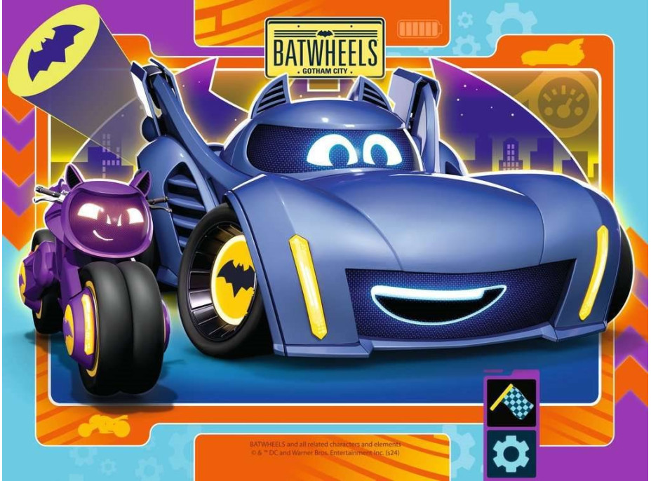 RAVENSBURGER Puzzle Batwheels, 4v1 (12, 16, 20, 24 dielikov)