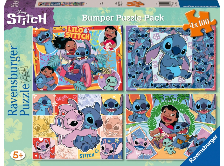 RAVENSBURGER Puzzle Lilo a Stitch 4x100 dielikov