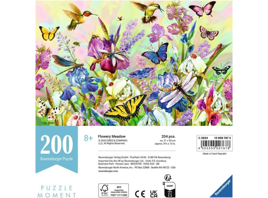 RAVENSBURGER Puzzle Moment: Rozkvitnutá lúka 200 dielikov