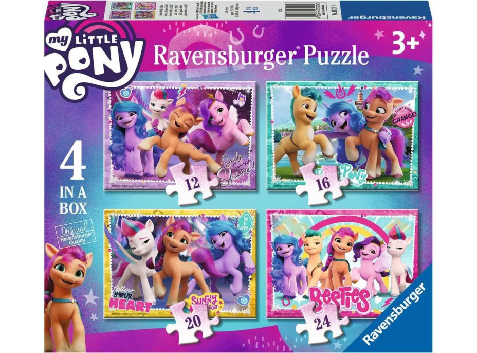 RAVENSBURGER Puzzle My Little Pony 4v1 (12, 16, 20, 24 dielikov)