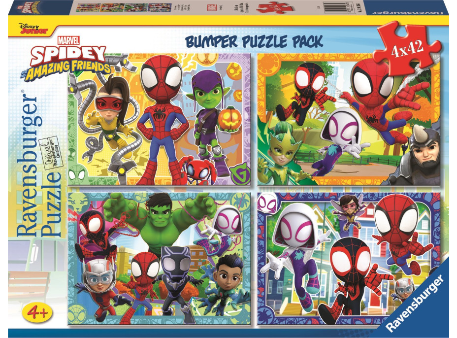 RAVENSBURGER Puzzle Spidey a jeho úžasní priatelia 4x42 dielikov