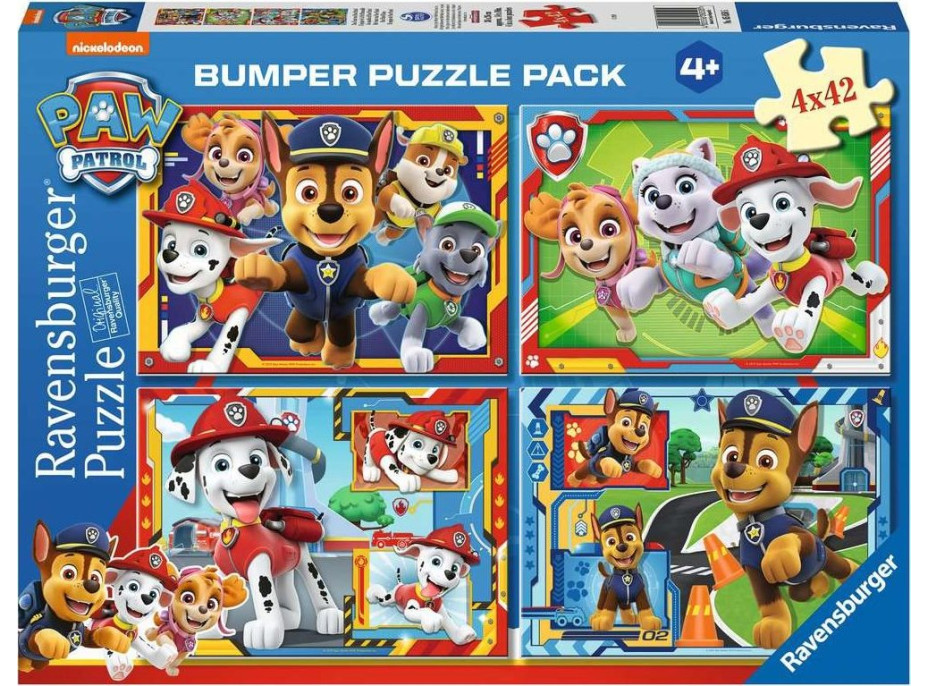 RAVENSBURGER Puzzle Tlapková patrola 4x42 dielikov
