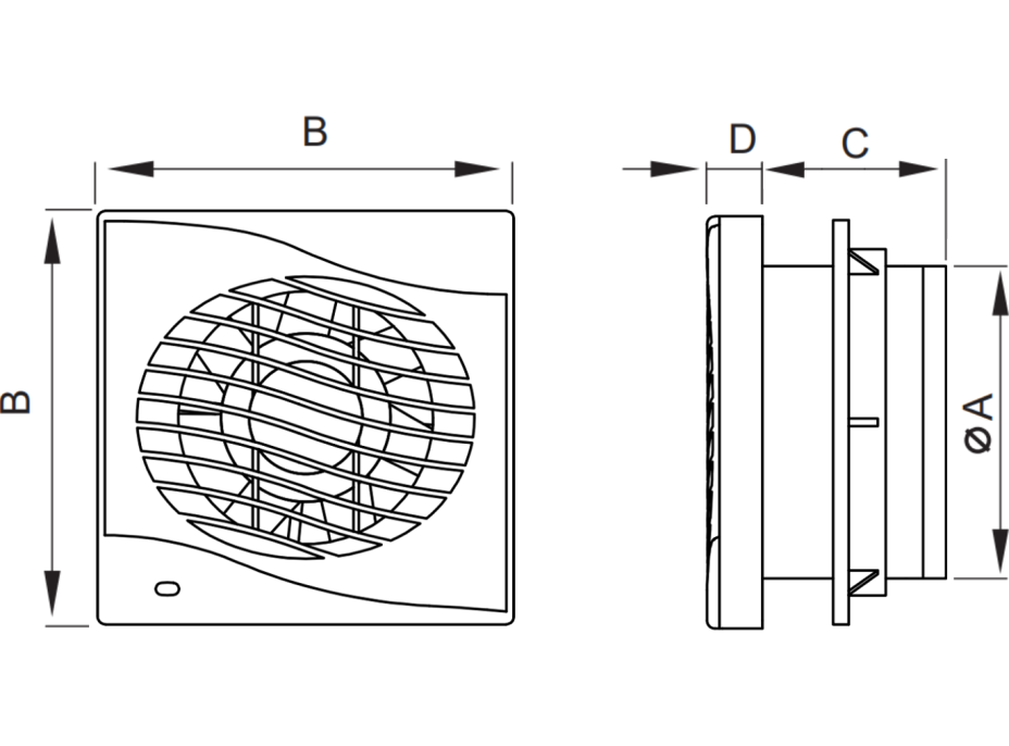 Kúpeľňový ventilátor MEXEN DXS 100 so spätnou klapkou - biely, W9603-100-00