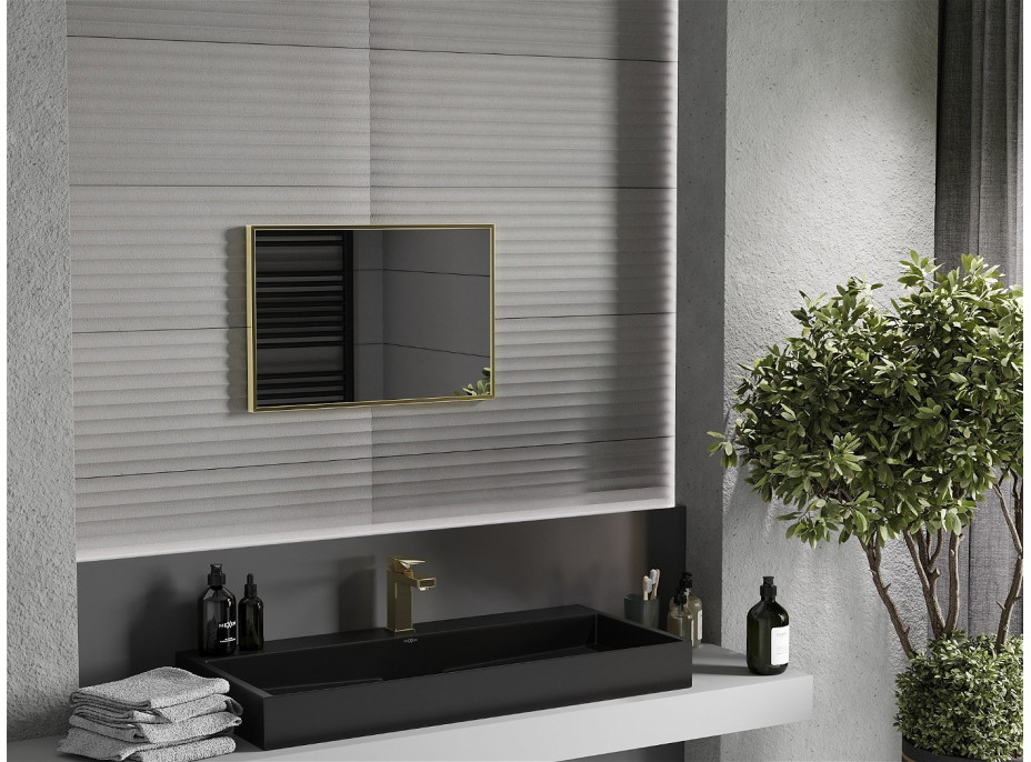 Obdĺžnikové zrkadlo MEXEN LOFT 60x40 cm - zlatý rám, 9852-060-040-000-50