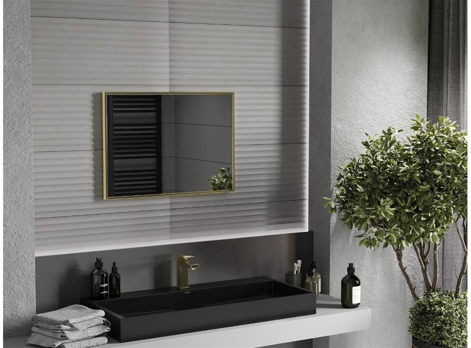 Obdĺžnikové zrkadlo MEXEN LOFT 70x50 cm - zlatý rám, 9852-070-050-000-50