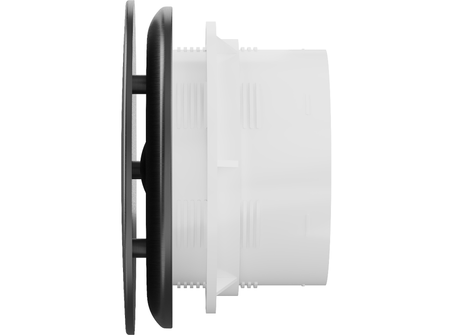 Kúpeľňový ventilátor MEXEN AXR 150 so spätnou klapkou a senzorom vlhkosti - čierny, W9602-150H-70