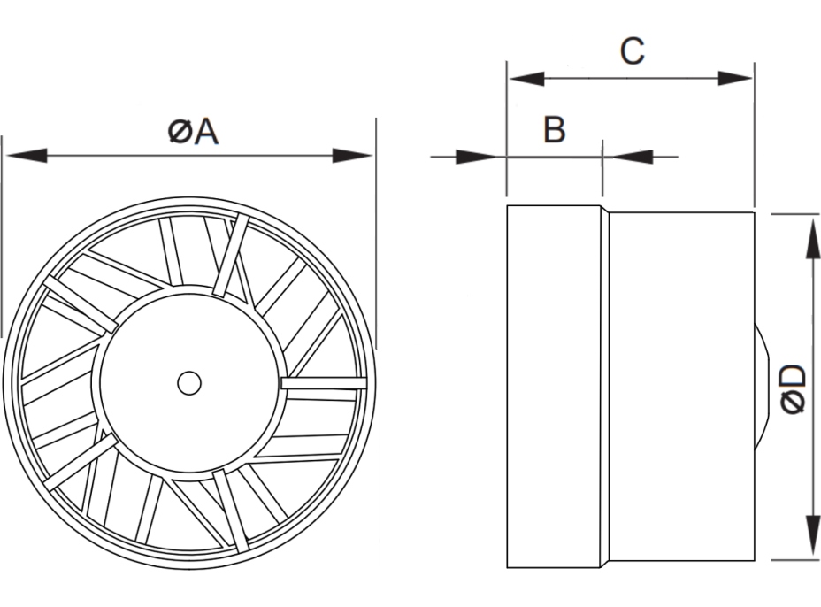 Kúpeľňový ventilátor MEXEN ZXR 150 - biely, W9607-150-00