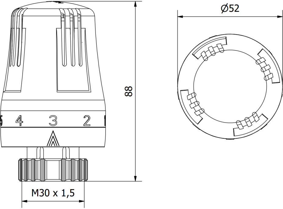Termostatická hlavica pre radiátor MEXEN Cla ic - biela - M30x1,5, W908-001-20