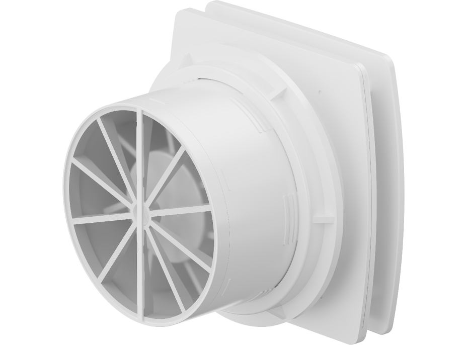 Kúpeľňový ventilátor MEXEN AXS 150 so spätnou klapkou a senzorom vlhkosti - biely, W9601-150H-00
