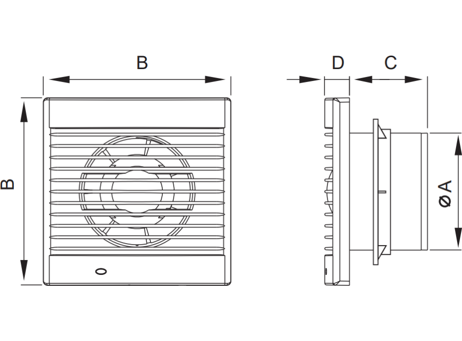 Kúpeľňový ventilátor MEXEN EXS 100 so spätnou klapkou - biely, W9604-100-00