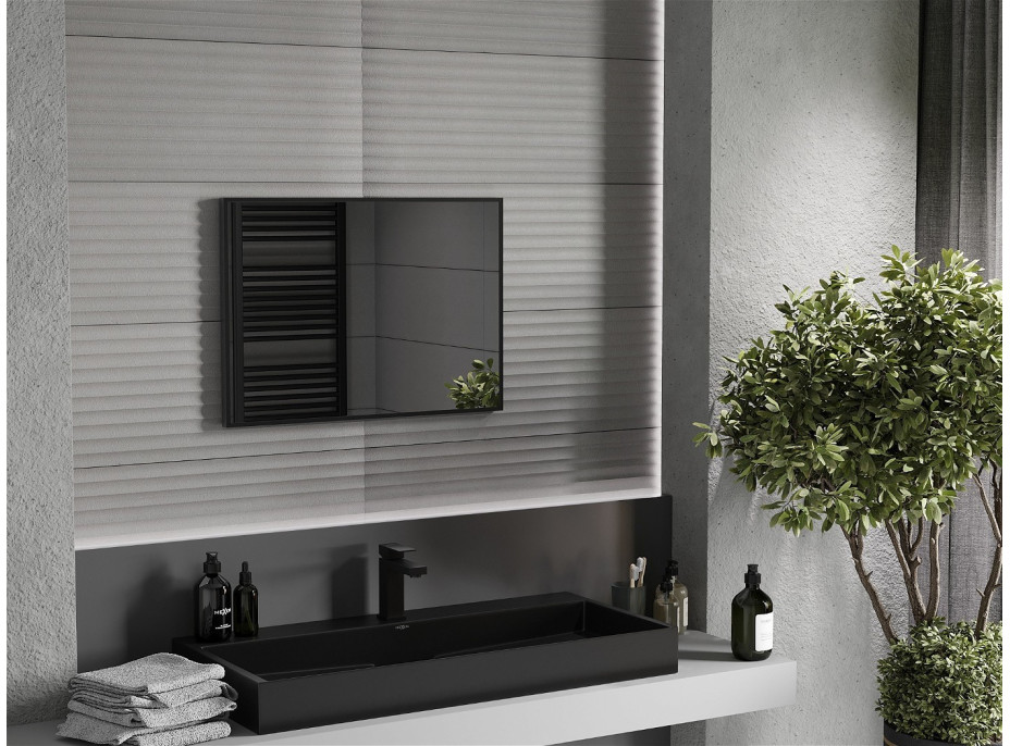 Obdĺžnikové zrkadlo MEXEN LOFT 70x50 cm - čierny rám, 9852-070-050-000-70