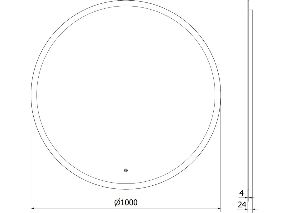 Okrúhle zrkadlo MEXEN ORO 100 cm - s LED podsvietením a vyhrievaním, 9824-100-100-611-00