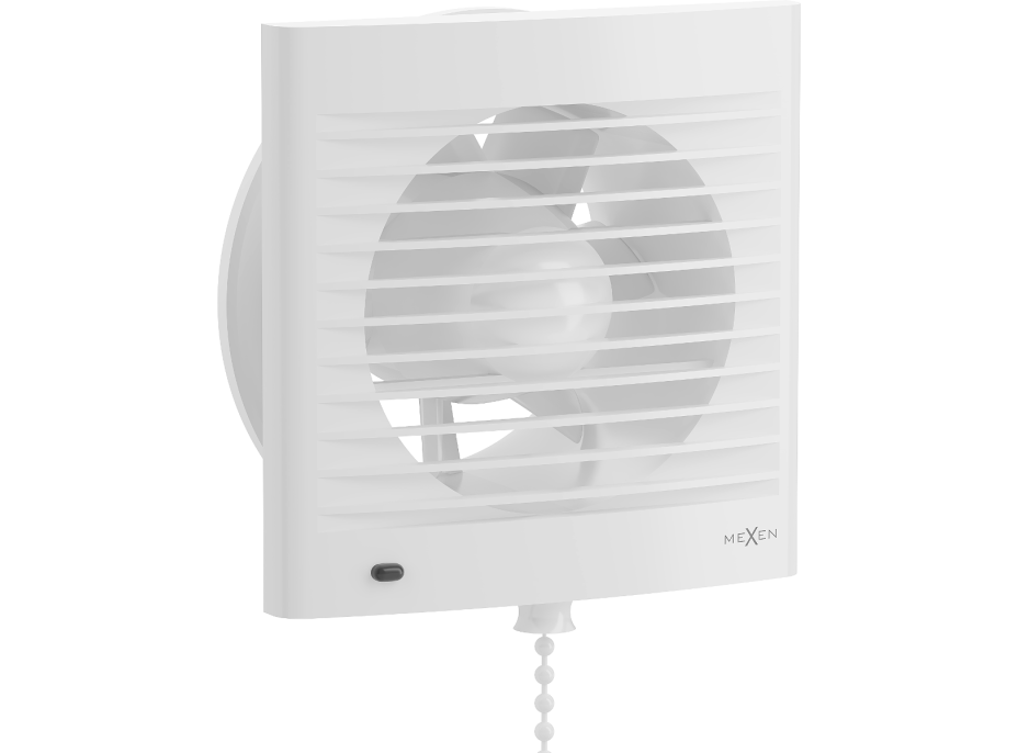 Kúpeľňový ventilátor MEXEN EXS 120 so spätnou klapkou a ovládaný lankom - biely, W9604-125K-00