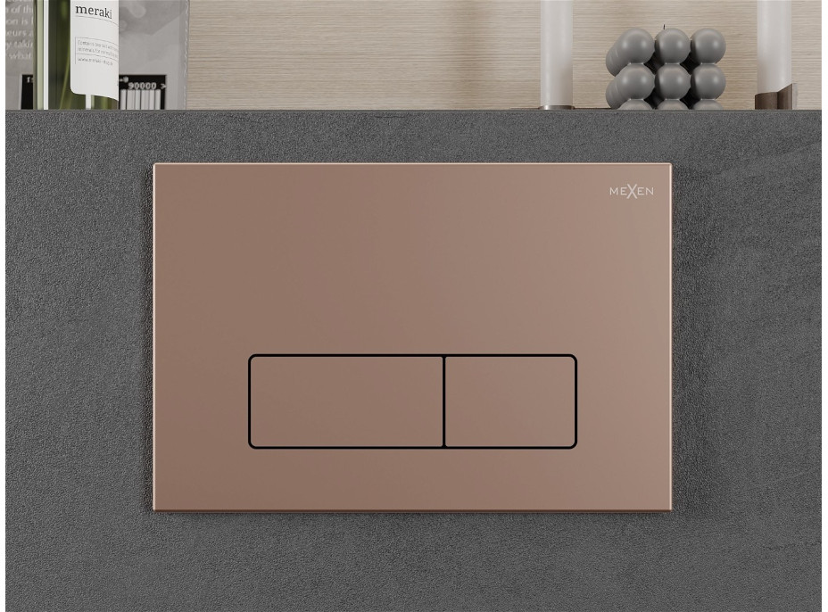 Ovládacie tlačidlo splachovadla SLIM - rose gold - dvojčinné - plastové - typ 13, 601305