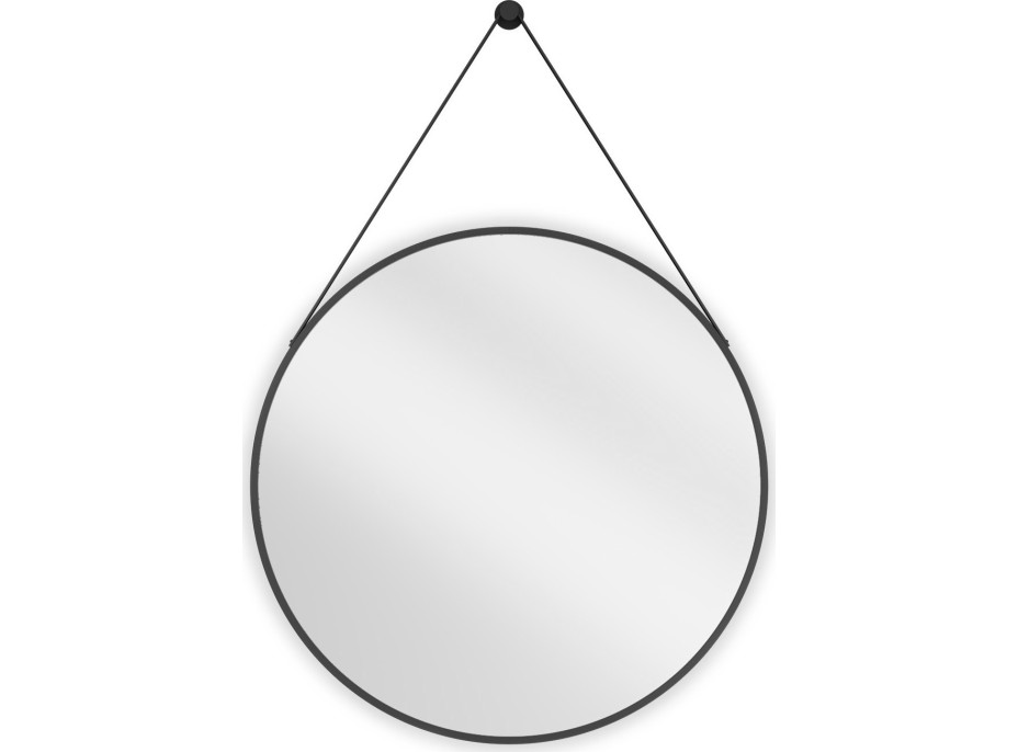 Okrúhle zrkadlo na pásku MEXEN STRING 70 cm - čierne, 9854-070-070-000-70