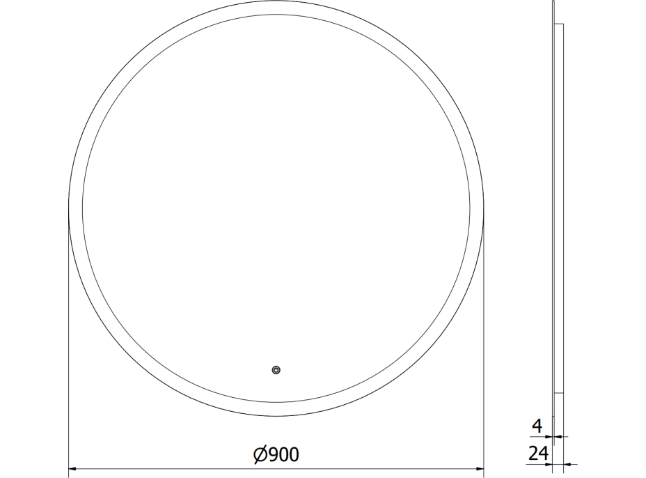 Okrúhle zrkadlo MEXEN ORO 90 cm - s LED podsvietením a vyhrievaním, 9824-090-090-611-00