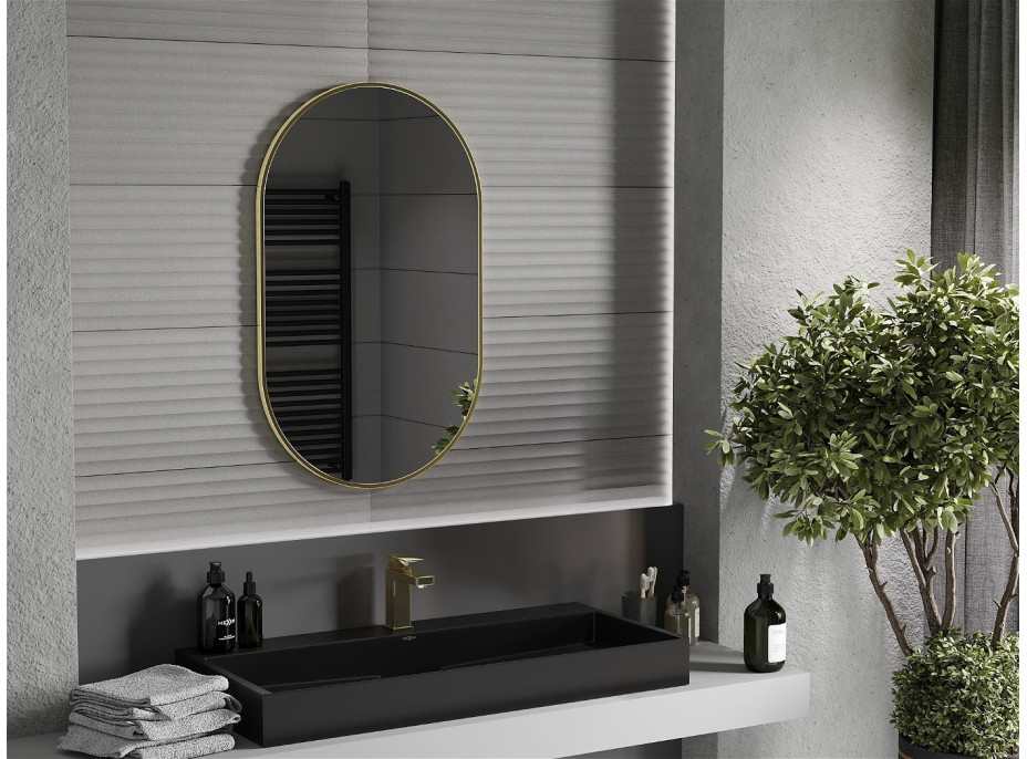Oválne zrkadlo MEXEN LOFT 55x90 cm - zlatý rám, 9851-090-055-000-50