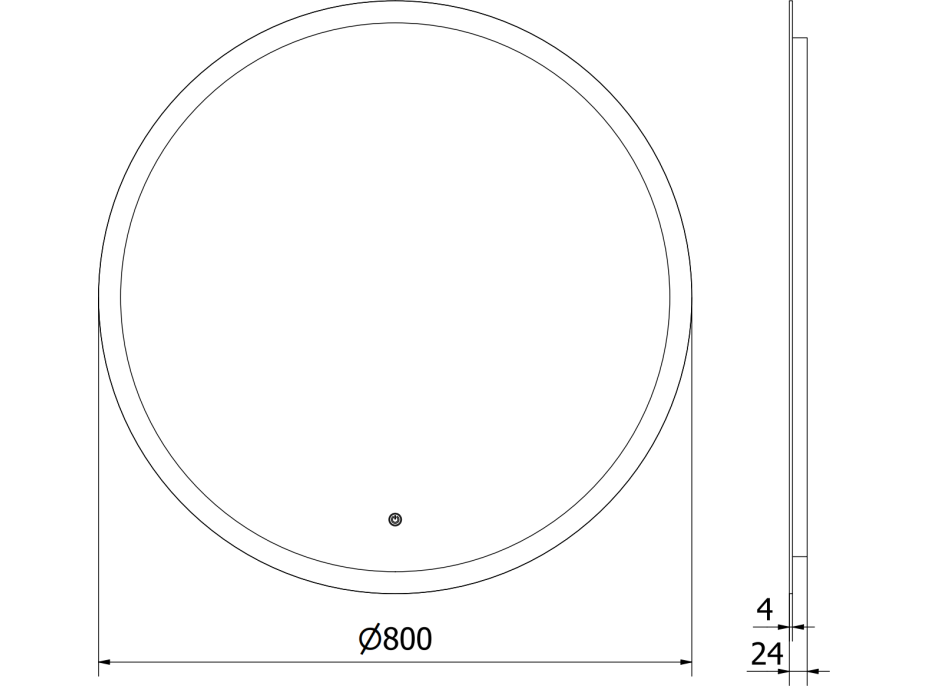 Okrúhle zrkadlo MEXEN ORO 80 cm - s LED podsvietením a vyhrievaním, 9824-080-080-611-00