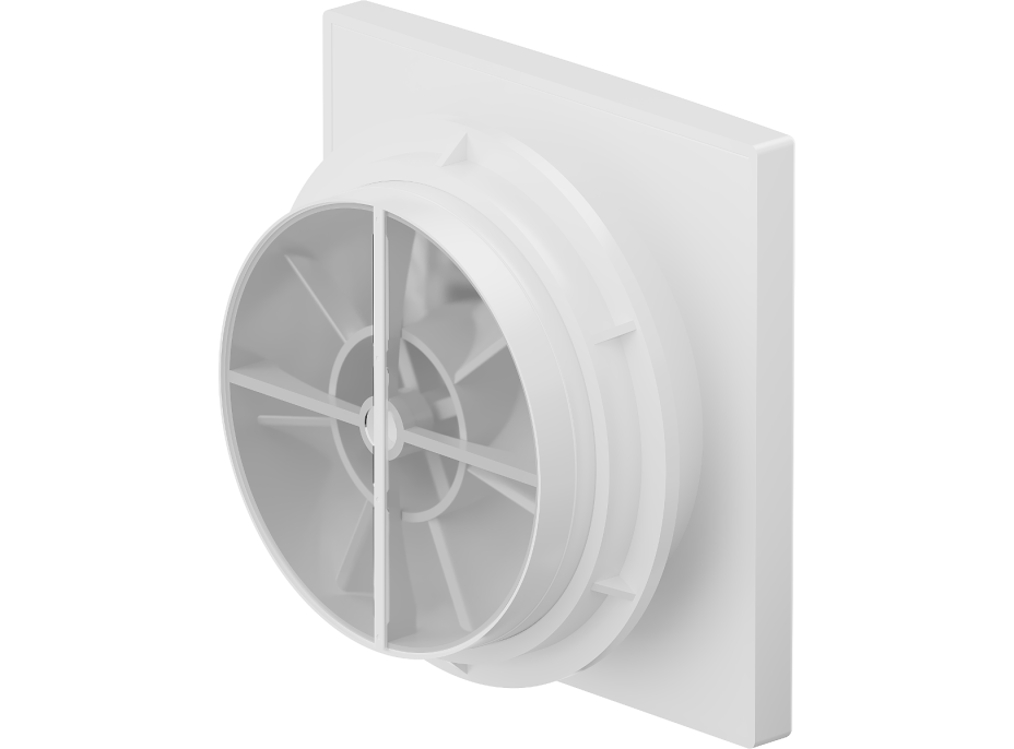 Kúpeľňový ventilátor MEXEN DXS 150 so spätnou klapkou - biely, W9603-150-00